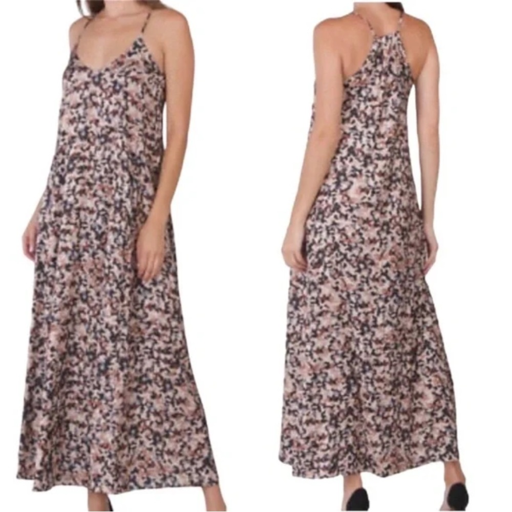 Nicole Miller Animal Print Maxi Dress with Pockets NWOT